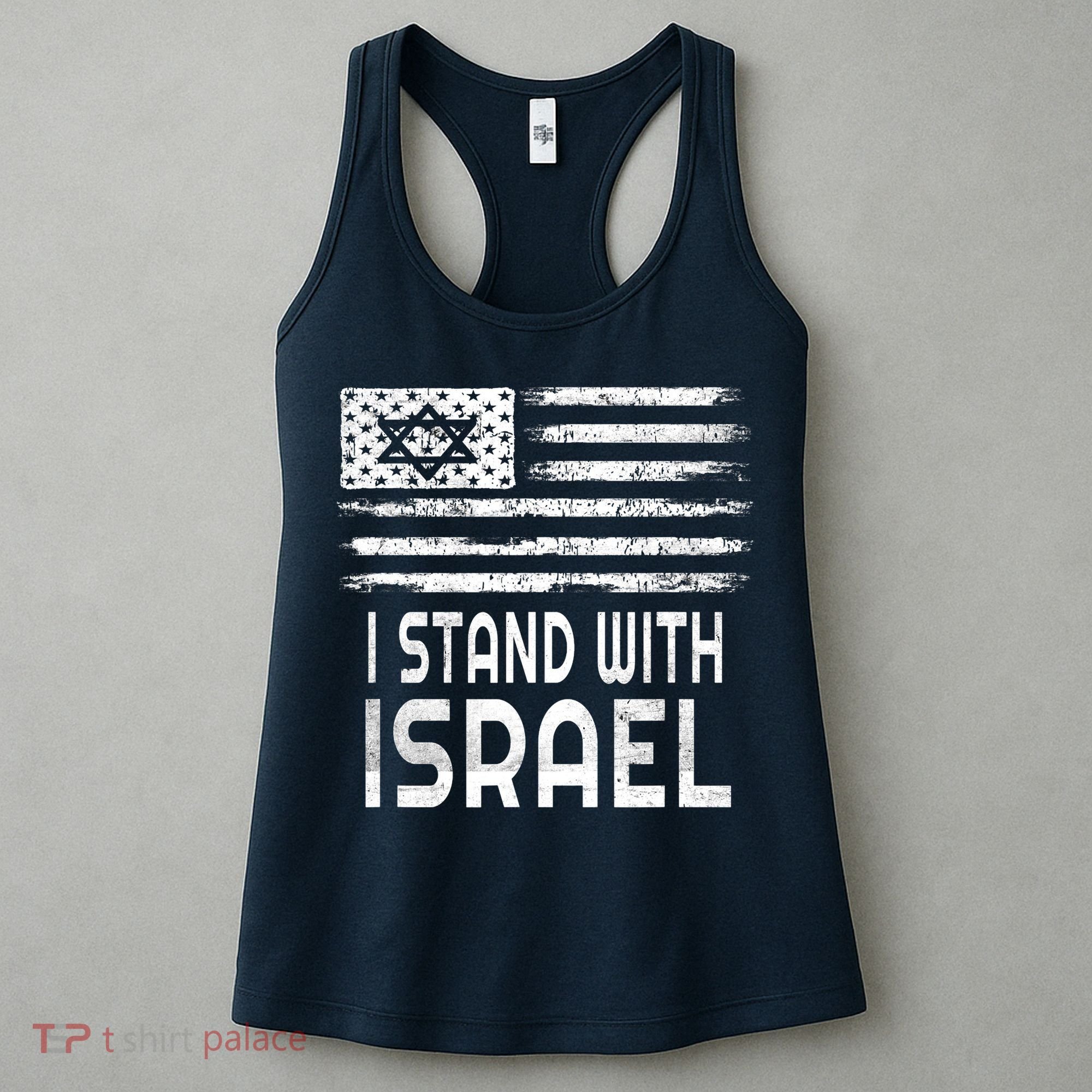 I Stand With Israel America Flag Israel Flag Women's Tank Top