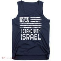 I Stand With Israel America Flag Israel Flag Tank Top thumb 0