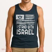 I Stand With Israel America Flag Israel Flag Tank Top thumb 3
