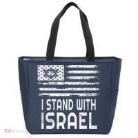 I Stand With Israel America Flag Israel Flag Tote Bag thumb 0