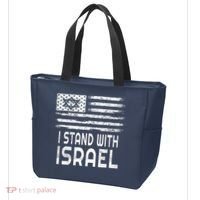 I Stand With Israel America Flag Israel Flag Tote Bag thumb 3