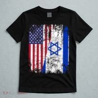 I Stand With Israel Usa American Flag W/ Israel Flag T-Shirt thumb 5
