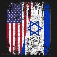 I Stand With Israel Usa American Flag W/ Israel Flag T-Shirt thumb 7