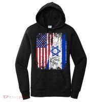 I Stand With Israel Usa American Flag W/ Israel Flag Women's Hoodie thumb 0