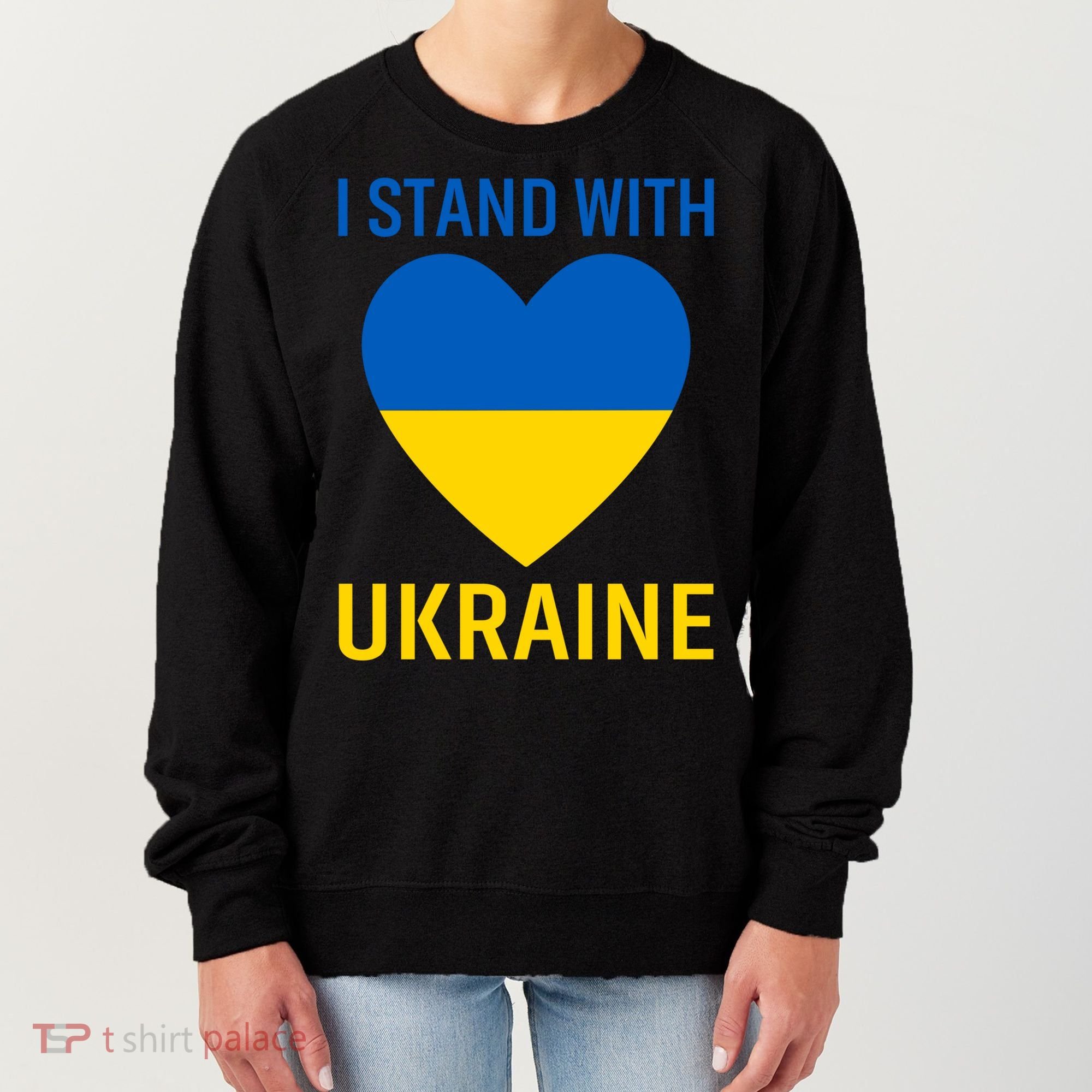 I Stand With Ukraine Ukrainian Flag Gift Women's Sweatshirt