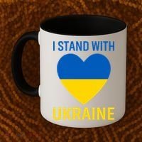 I Stand With Ukraine Ukrainian Flag Gift Coffee Mug thumb 2