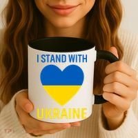 I Stand With Ukraine Ukrainian Flag Gift Coffee Mug thumb 3
