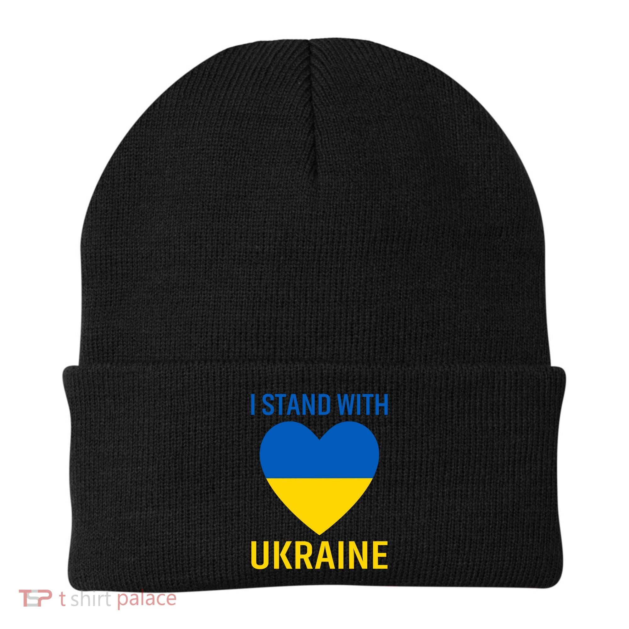 I Stand With Ukraine Ukrainian Flag Gift Beanie