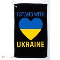 I Stand With Ukraine Ukrainian Flag Gift Golf Towel thumb 0