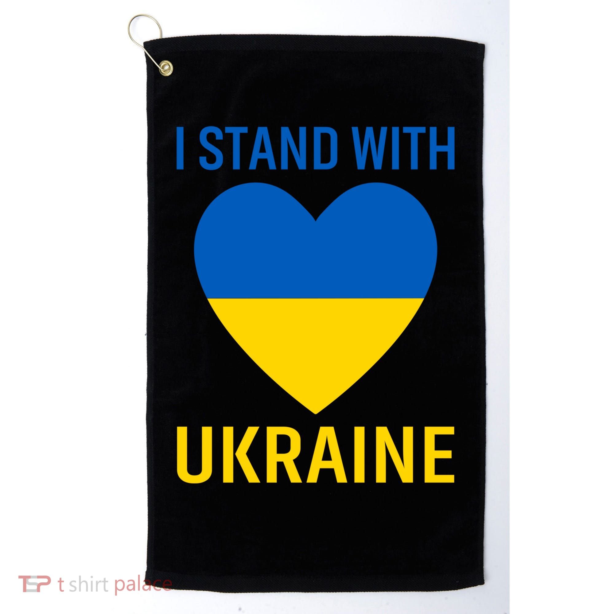 I Stand With Ukraine Ukrainian Flag Gift Golf Towel