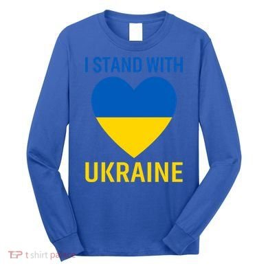 I Stand With Ukraine Ukrainian Flag Gift Long Sleeve Shirt
