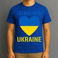 I Stand With Ukraine Ukrainian Flag Gift T-Shirt thumb 3