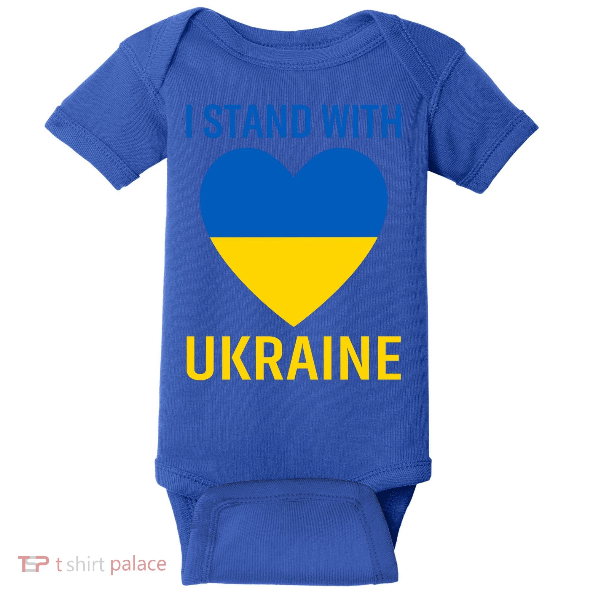I Stand With Ukraine Ukrainian Flag Gift Baby Bodysuit