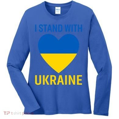 I Stand With Ukraine Ukrainian Flag Gift Women's Long Sleeve Shirt
