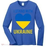 I Stand With Ukraine Ukrainian Flag Gift Women's Long Sleeve Shirt thumb 0