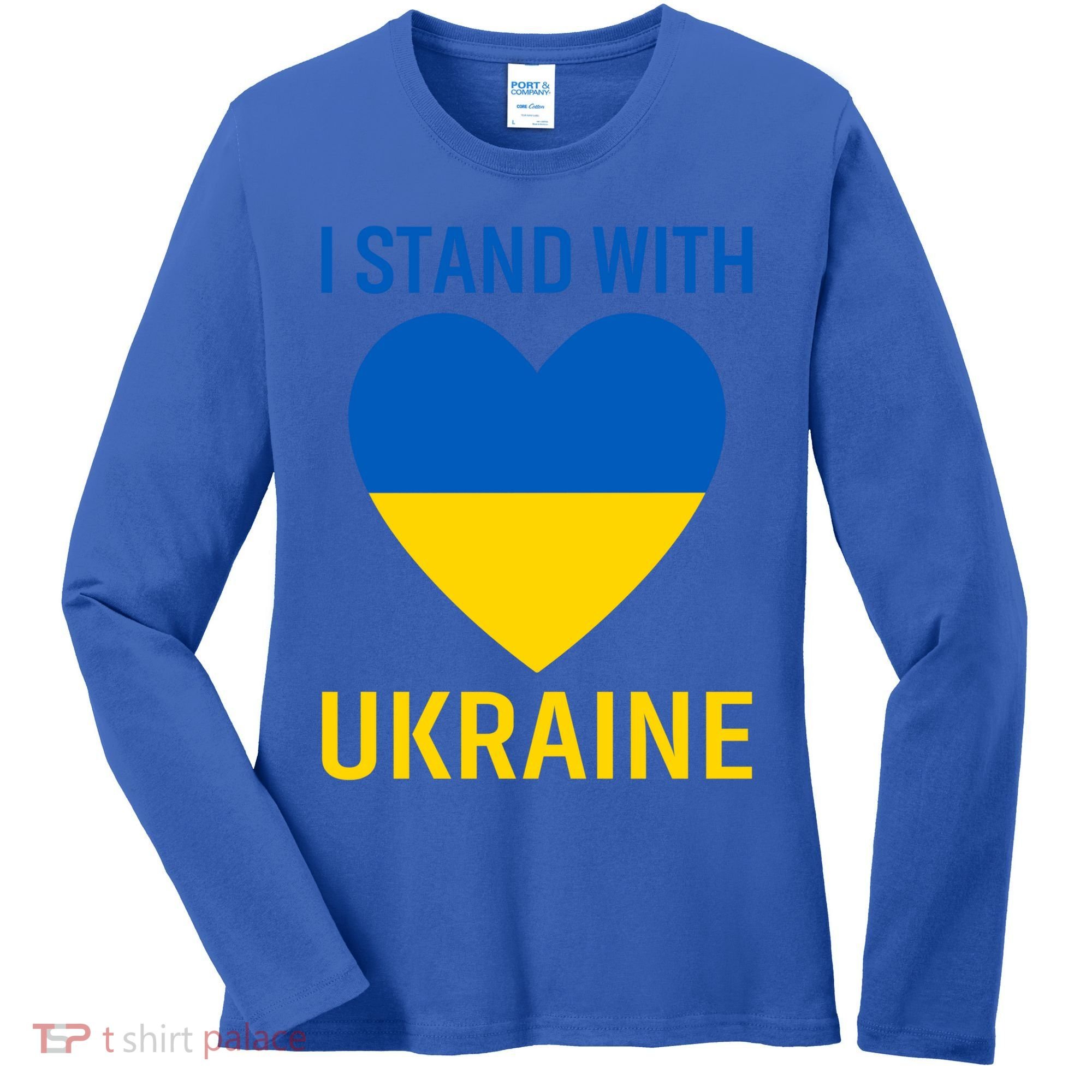 I Stand With Ukraine Ukrainian Flag Gift Women's Long Sleeve Shirt