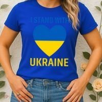 I Stand With Ukraine Ukrainian Flag Gift Women's T-Shirt thumb 2