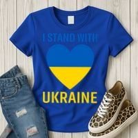I Stand With Ukraine Ukrainian Flag Gift Women's T-Shirt thumb 3