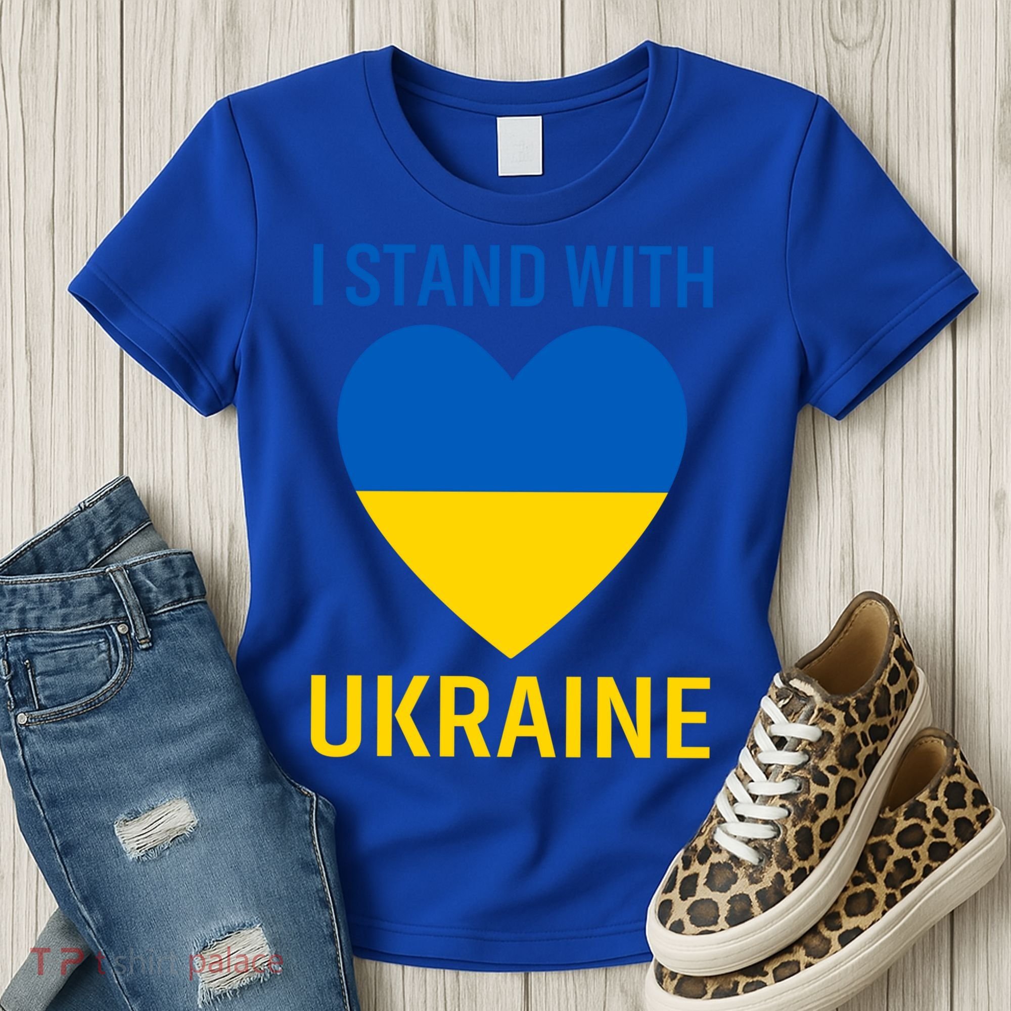 I Stand With Ukraine Ukrainian Flag Gift Women's T-Shirt