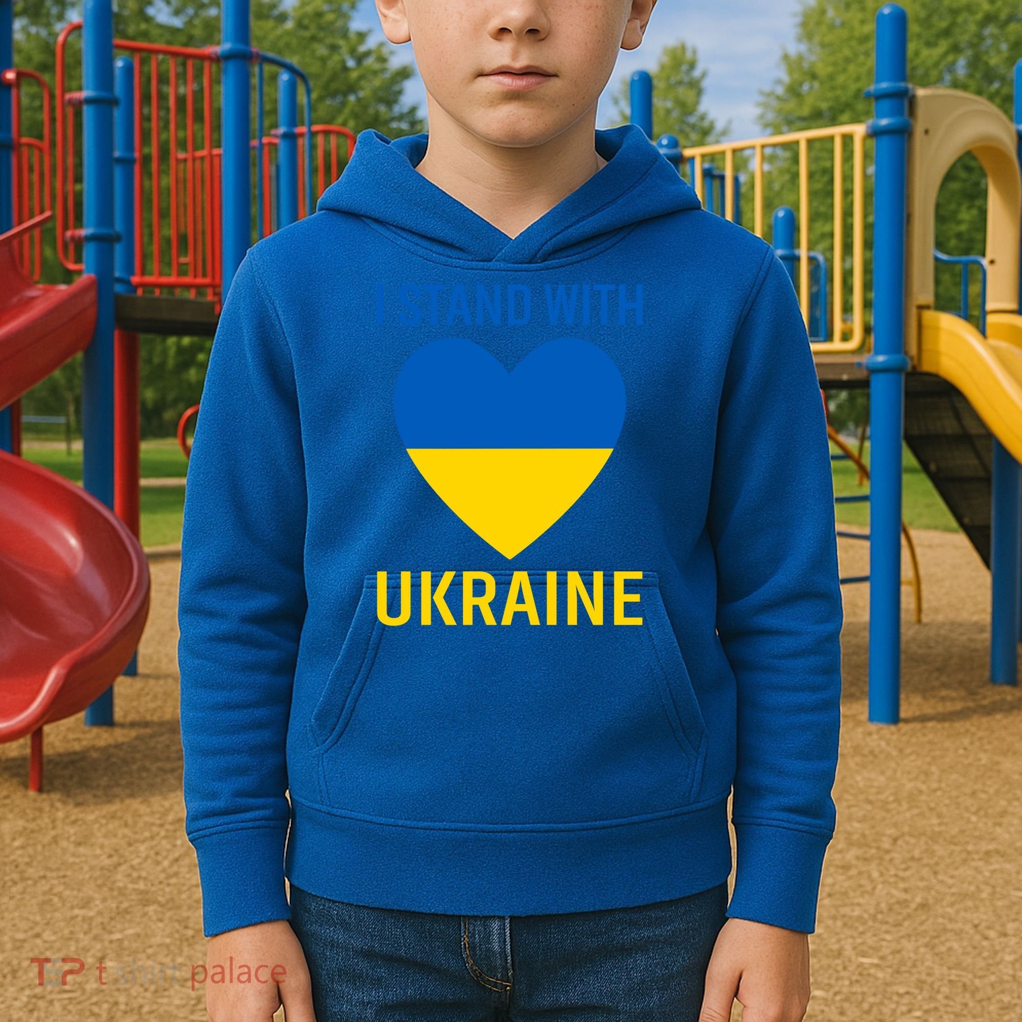 I Stand With Ukraine Ukrainian Flag Gift Kids Hoodie