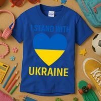 I Stand With Ukraine Ukrainian Flag Gift Kids T-Shirt thumb 3