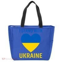 I Stand With Ukraine Ukrainian Flag Gift Tote Bag thumb 0
