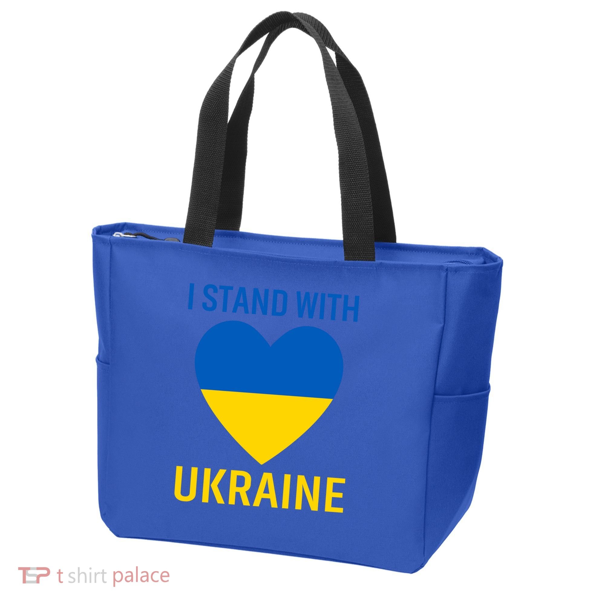 I Stand With Ukraine Ukrainian Flag Gift Tote Bag