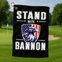 I Stand With Bannon Patriotic Support Golf Towel thumb 1