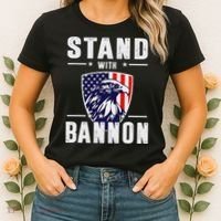I Stand With Bannon Patriotic Support Women's T-Shirt thumb 2
