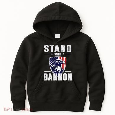 I Stand With Bannon Patriotic Support Kids Hoodie