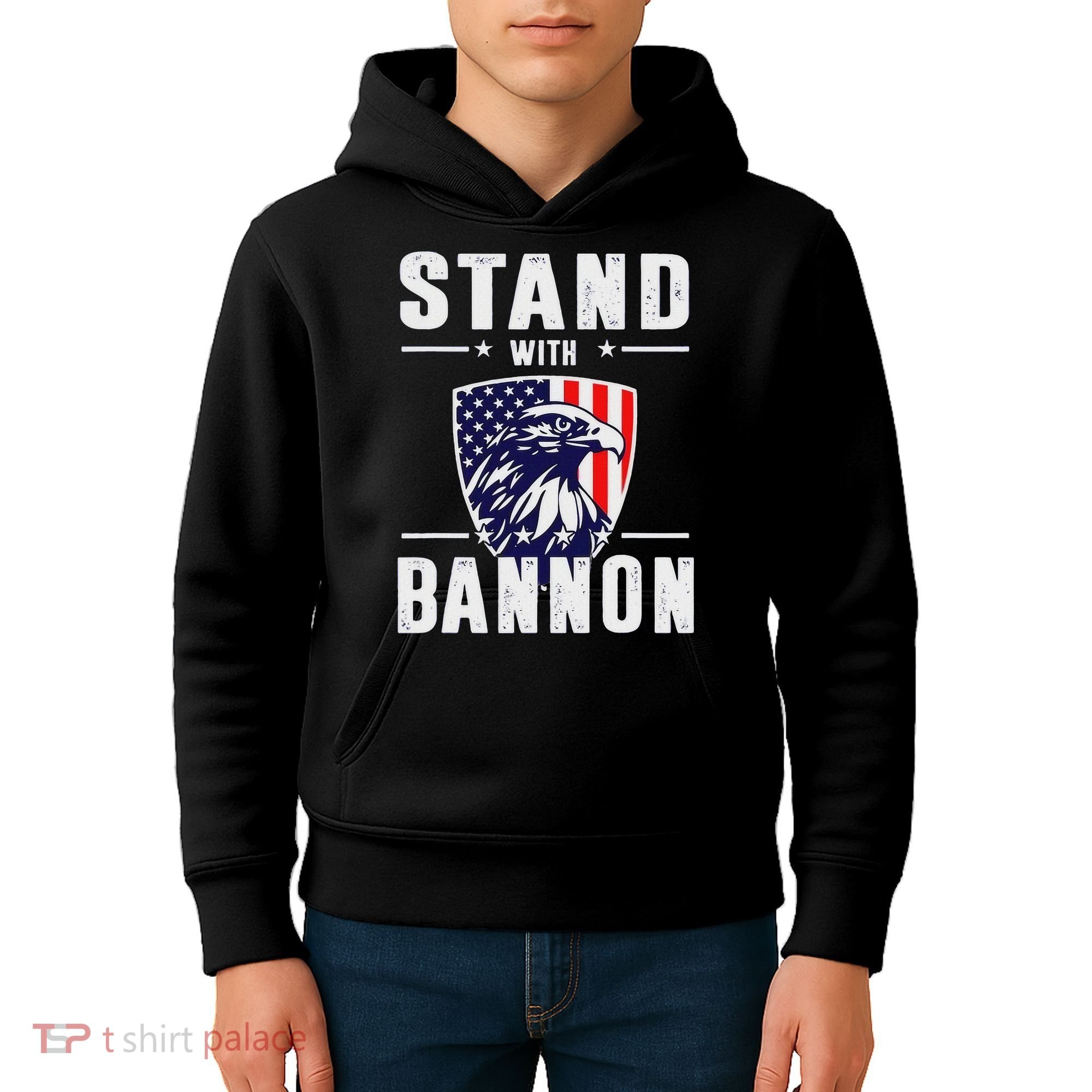 I Stand With Bannon Patriotic Support Kids Hoodie