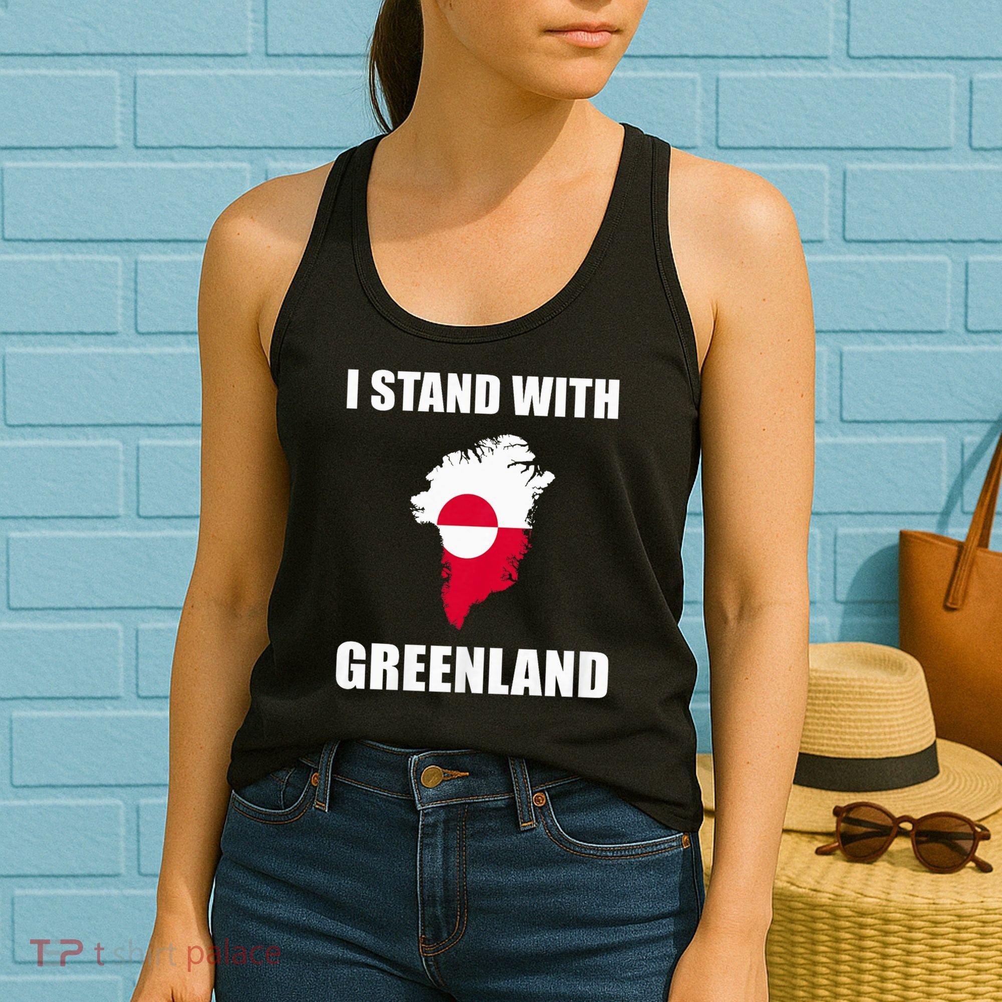 I Stand With Greenland Shirt For Greenland Lovers Greenland  Women's Tank Top