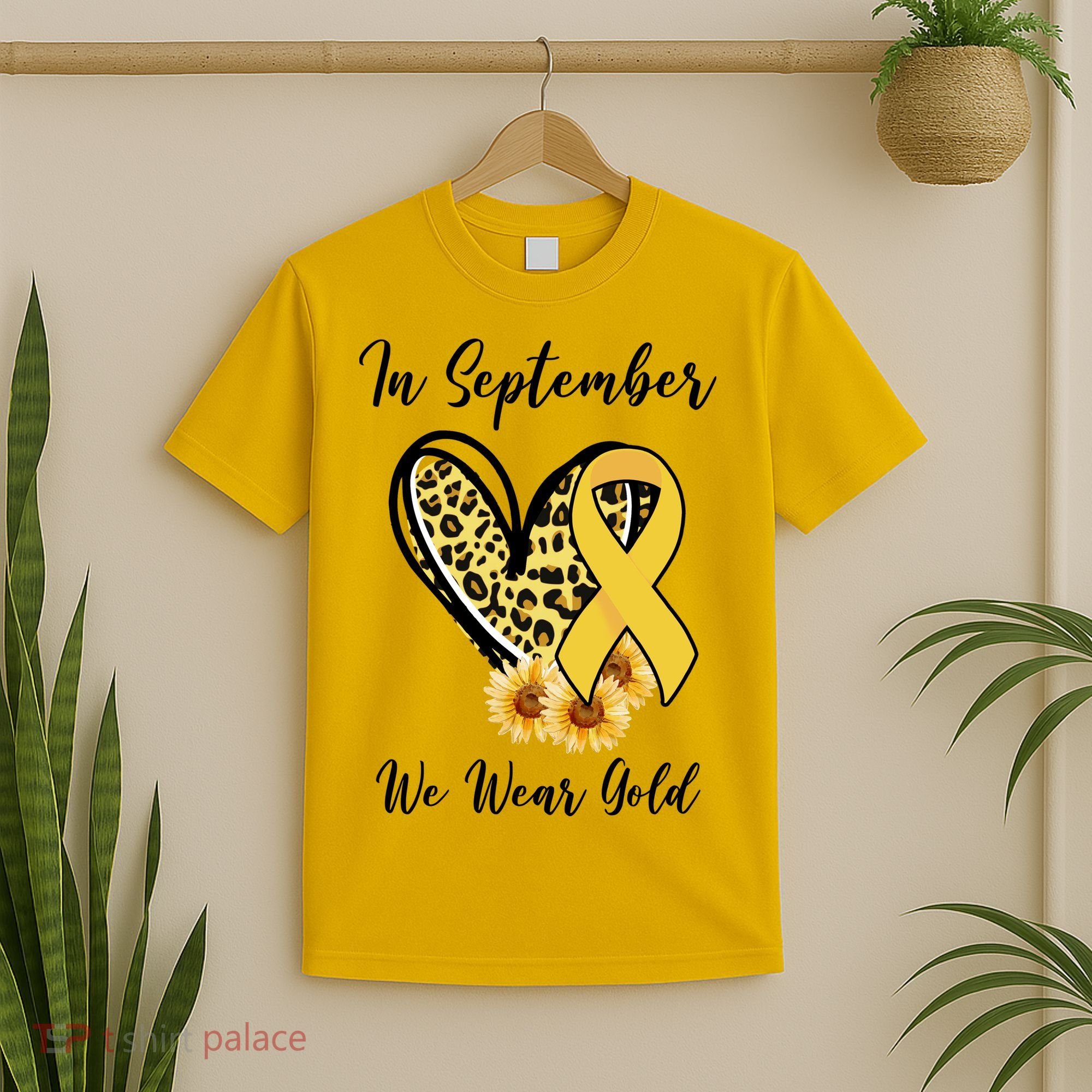 In September We Wear Gold For Childhood Cancer Awareness T-Shirt