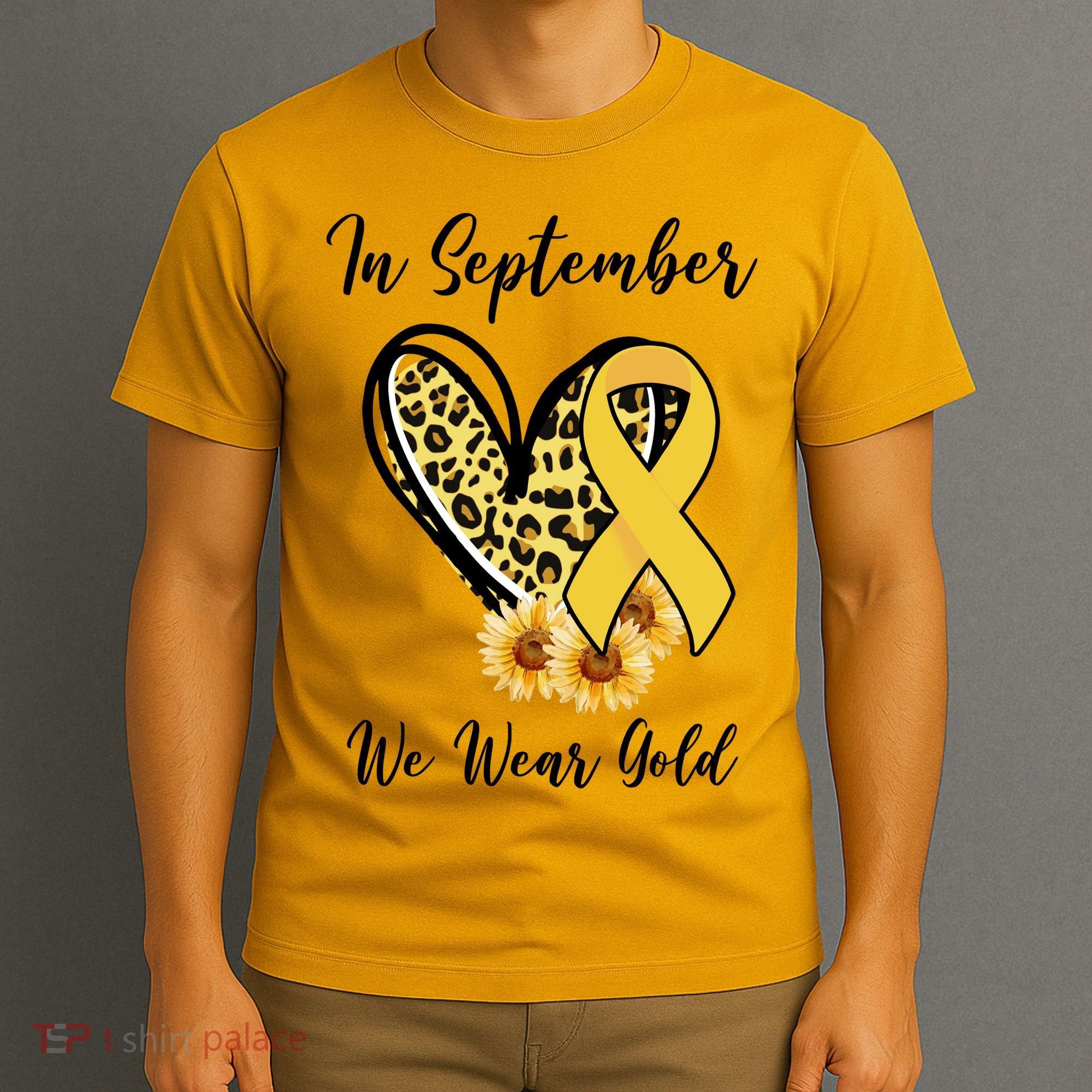 In September We Wear Gold For Childhood Cancer Awareness T-Shirt