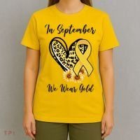 In September We Wear Gold For Childhood Cancer Awareness T-Shirt thumb 4