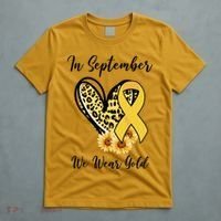 In September We Wear Gold For Childhood Cancer Awareness T-Shirt thumb 5
