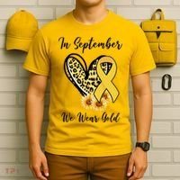 In September We Wear Gold For Childhood Cancer Awareness T-Shirt thumb 6