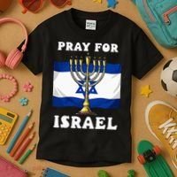 I Stand With Israel Support Israel Strong Pray For Israel Kids T-Shirt thumb 3
