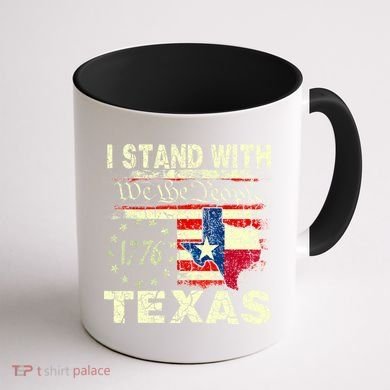 I Stand With Texas Coffee Mug back
