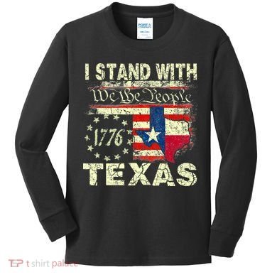 I Stand With Texas Kids Long Sleeve Shirt