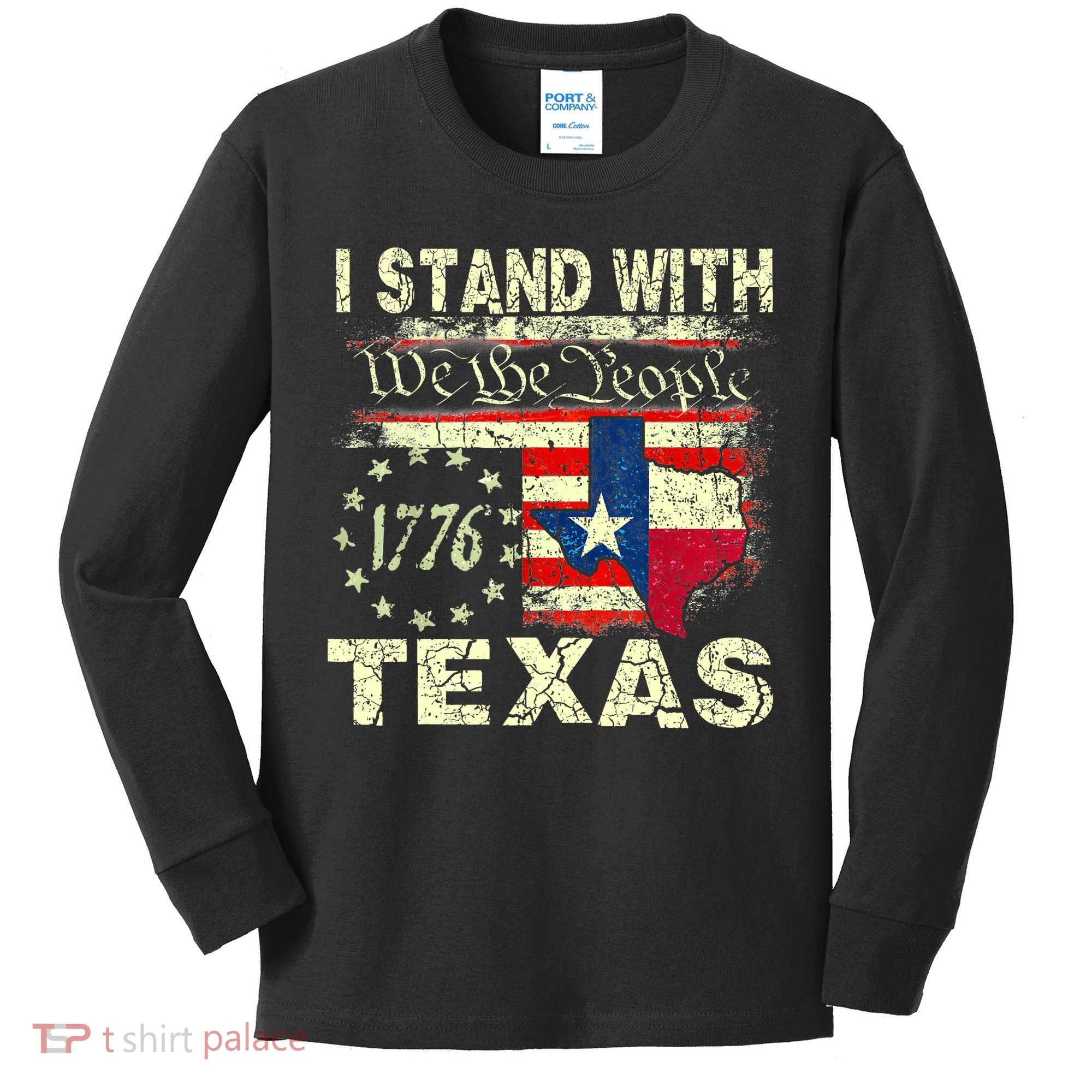 I Stand With Texas Kids Long Sleeve Shirt