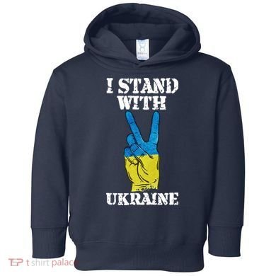 I Stand With Ukraine Ukrainian Peace Sign Toddler Hoodie