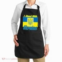 I Stand With Ukraine Coat Of Arms Flag Support Ukraine Apron thumb 2