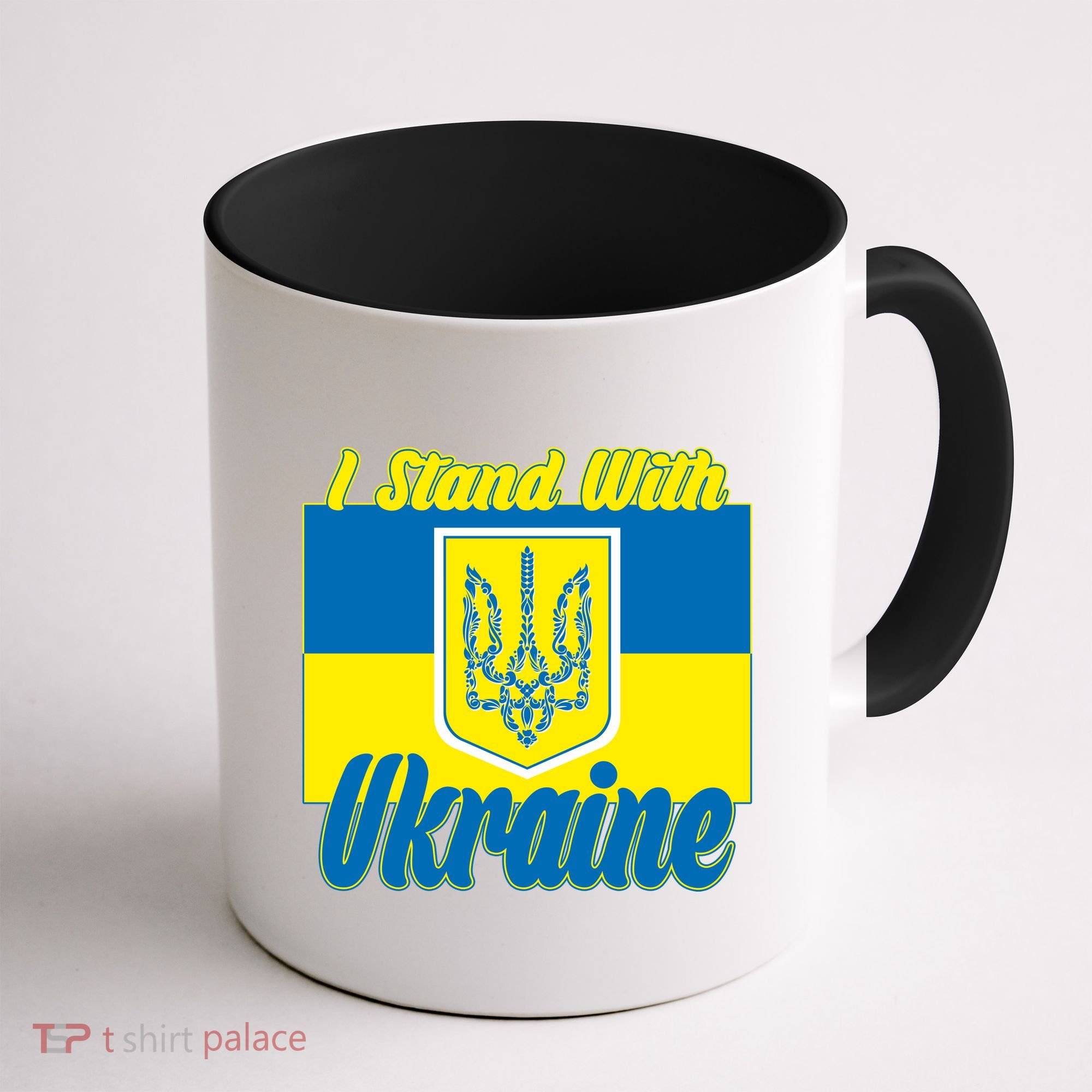 I Stand With Ukraine Coat Of Arms Flag Support Ukraine Coffee Mug