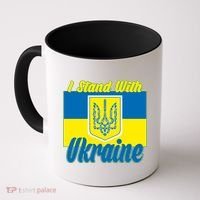 I Stand With Ukraine Coat Of Arms Flag Support Ukraine Coffee Mug thumb 0