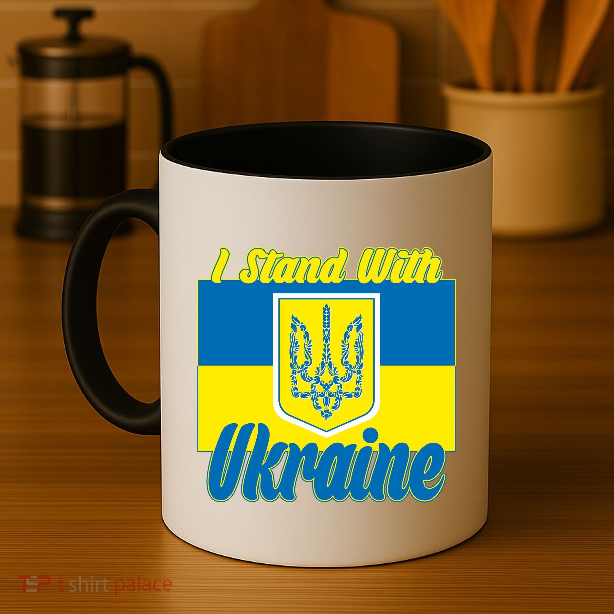I Stand With Ukraine Coat Of Arms Flag Support Ukraine Coffee Mug