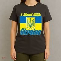 I Stand With Ukraine Coat Of Arms Flag Support Ukraine T-Shirt thumb 4