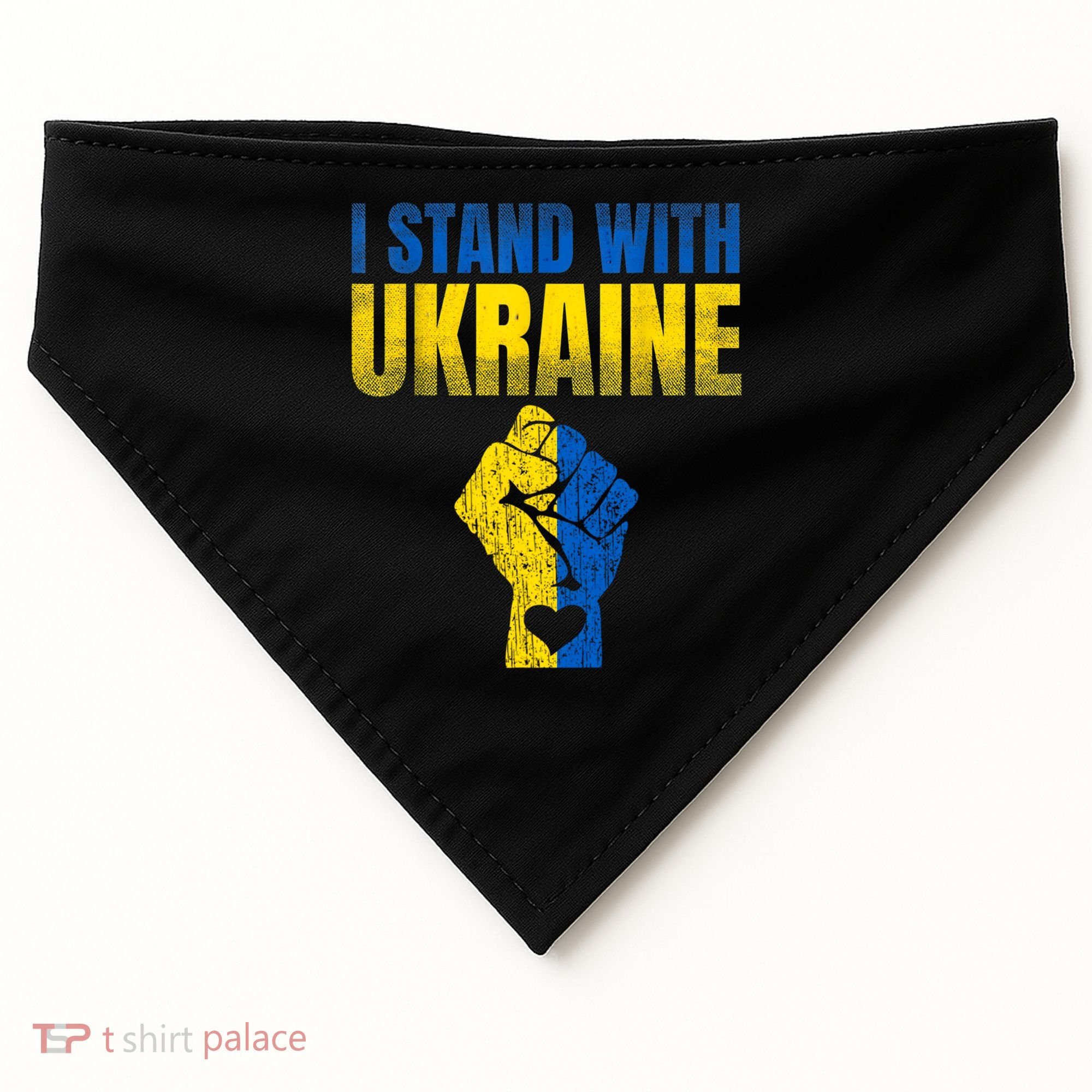 I Stand With Ukraine Ukrainian Flag Support Ukraine Gift USA-Made Doggie Bandana