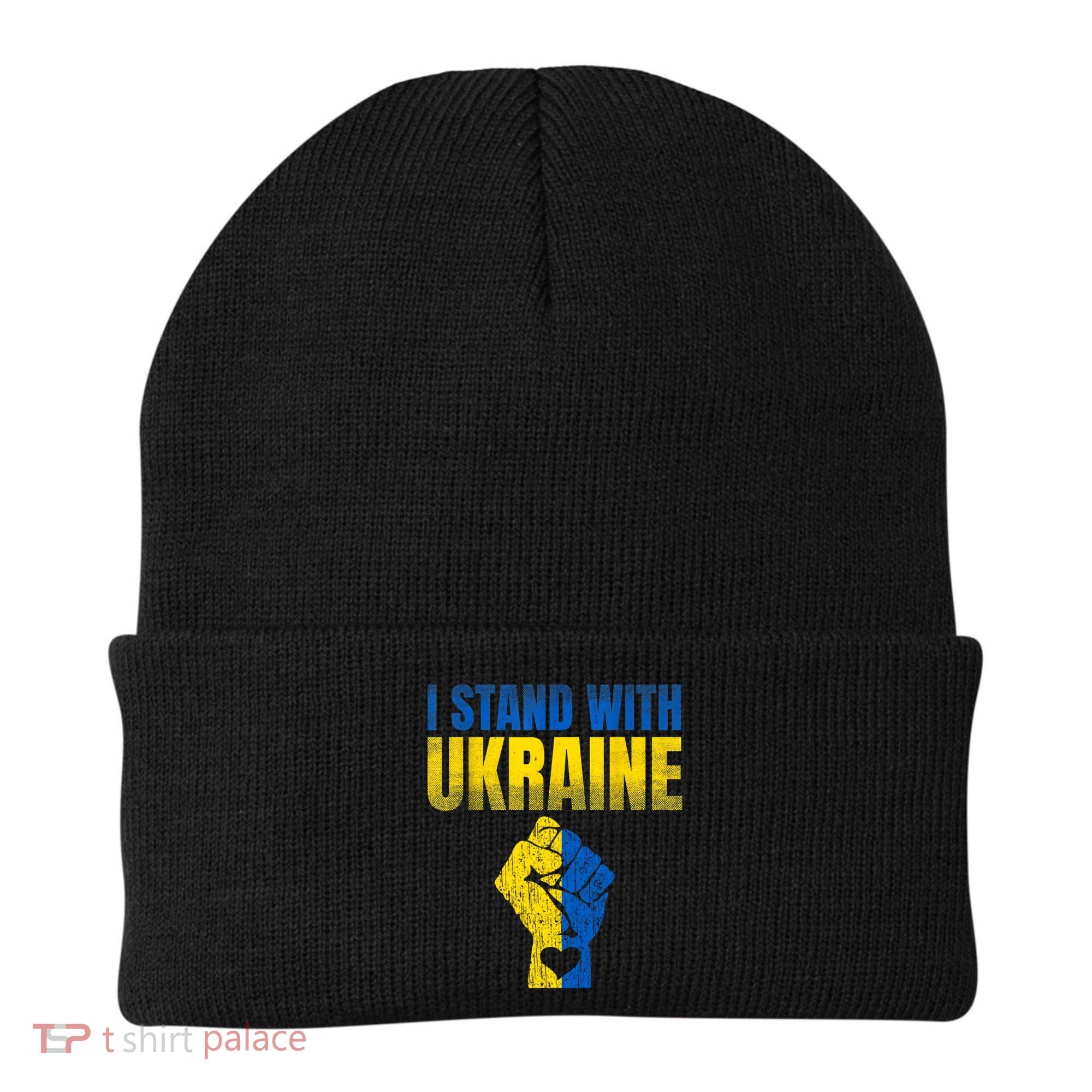 I Stand With Ukraine Ukrainian Flag Support Ukraine Gift Beanie