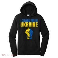 I Stand With Ukraine Ukrainian Flag Support Ukraine Gift Women's Hoodie thumb 0